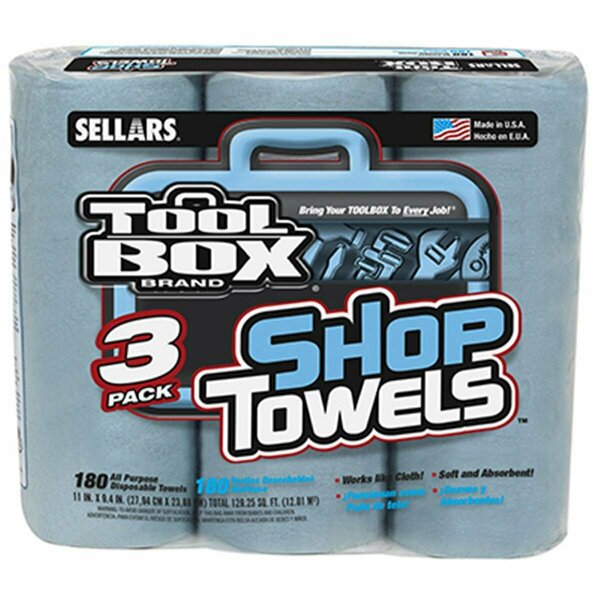 Sellars 5448301 Blue Shop Towel, 3PK SE574661